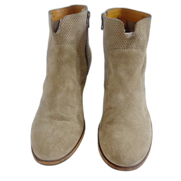 Kork-Ease Sherrill Booties Taupe Suede Ankle Boots Tan Leather Size 8.5 - Picture 4 of 12